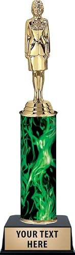 Crown Awards Personalized Military Trophy, 11" Female Military Trophy Award, Customize Now
