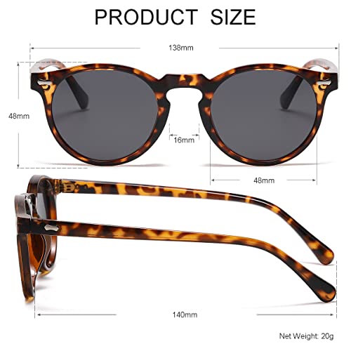 Image of Vintage Polarized Sunglasses for Men Women Round Retro Classic Fashion Eyewear UV400 Protection Sun Glasses