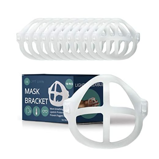 Lyft Livin Pack of 10 Silicone Face Mask Bracket Insert Guard for Under Mask in Turtle Cage Design Spacer Cup Breather for Better Breathing Fits for Adults & Kids Ideal for Disposable & Cloth Mask