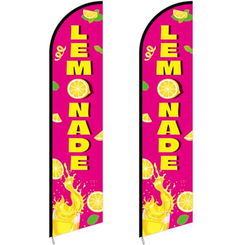 Drapeau plume limonade haute visibilité Mindsoft : bannière extérieure lisible même sans vent