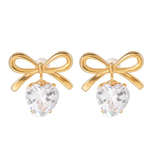 Image of 18K Gold Plated Heart Earrings for Women & Girls | Heart Hoops, Studs & Huggies | Waterproof and Anti Tarnish Jewellery | Valentines Gift for Girlfriend | Gifts for Women | 1 Year Warranty*