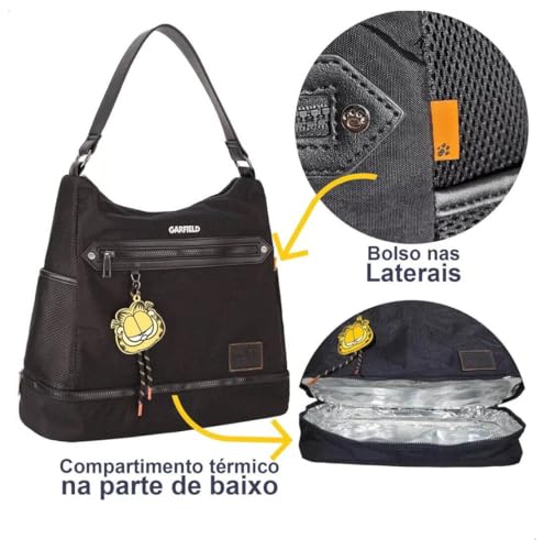 Bolsa Feminina De Ombro Garfield Preta