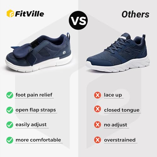 Fitville Mens Men's Easytop Strapease Shoes V4 Walking-shoes