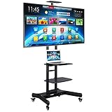 [page_title]-Yaheetech TV Ständer mit Rollen TV Standfuss Universal Mobil Wagen Fernsehständer schwenkbar Standfuß höhenverstellbar für 32-65 Zoll mit integriertem Kabel Führungssystem,Tragkraft bis max. 50 kg