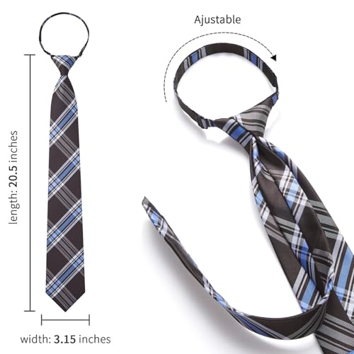 Image of HISDERN Pre Tied Ties for Men Adjustable Mens Tie Classic Paisley Stripe Necktie and Pocket Square Set for Wedding Party