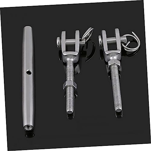 2 Piezas Tensionador resistente de acero inoxidable para cable con quijada y quijada para cables y líneas, resistente a la intemperie y diseño miniatura 6