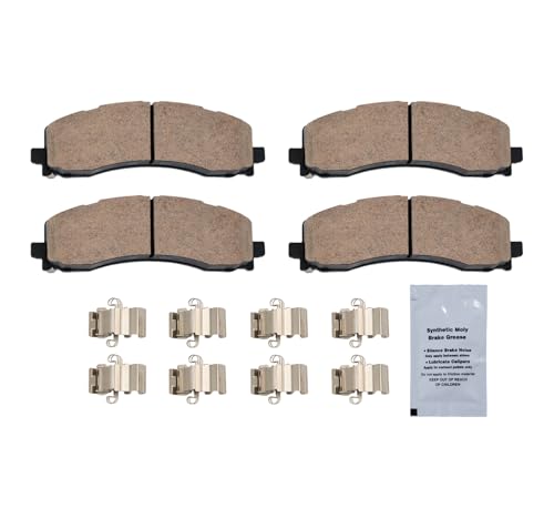 Image of HUSCH D2225 Rear Ceramic Brake Pads Kit Fit For Ram 2500 /3500 2019-2024 | Clean Wheels, Quiet, Short Braking Distance, Responsive Braking, Long Service Life, for Various Weather, Road Performance