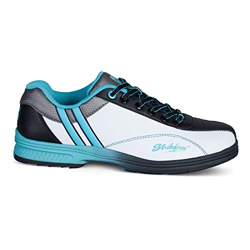 KR Strikeforce Starr White/Black/Teal Right Hand Women's Performance Bowling Shoe2