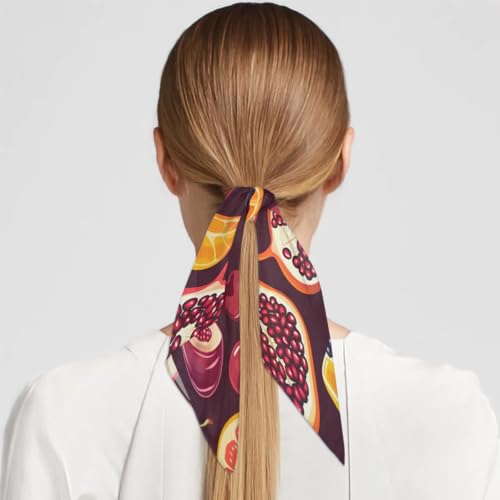 Silk Scarf for Women, Dragon Fruit Pattern Breathable Hair Scarf, Square Neckerchief4