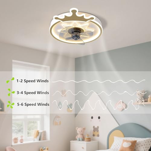 Ventilateur de plafond LED 6 vitesses silencieux à intensité variable