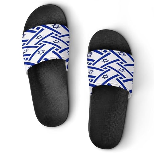 Israeli Flag House Slippers Unisex PVC Non-Slip Sandals 37