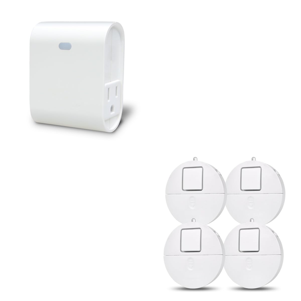 Zwave Smart Light Dimmer Outlet + Modern Ultra-Thin Window Alarm 4 Packs