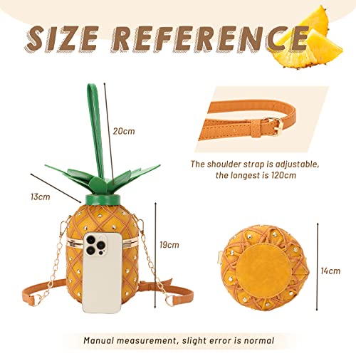 Lanpet Pineapple-Shaped Crossbody Bag for Women PU Leather Rivets Chain Strap Shoulder Bag Tote Handbags3