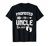 Mens Promoted To Uncle 2021 First Time for New a Baby Girls Boys T-Shirt