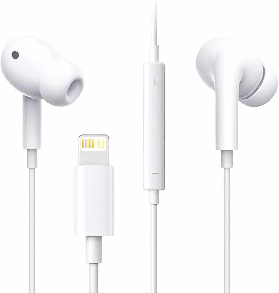 Fone De Ouvido Com Fio Intra Auricular Compativel Com iPhone 14/13/12/11/XR/XS/X/8/SE Microfone integrado Qualidade Premium Compatível Com iOS Compatível Com Lightning - Pazie®