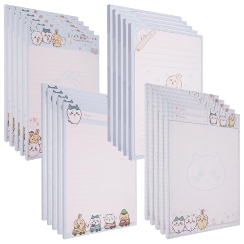 Weddye Total 600 Sheets B5 Cute Anime Writing Pads, 4 Styles Ruled Grid Blank Paper, Memo Pads for School Office Products, Pack of 20 image 4