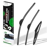 3 Wipers OEM Quality Premium All-Seasons double lifespan Wiper blades compatible with 2018-2022 Compass， 24'+18'+10' for front and rear windshield