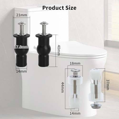 Bamyli 8 Stück WC Sitz Befestigung, Universal WC Sitz Schrauben WC Sitz Behoben Schraube für Sacklöcher im Toilettendeckel