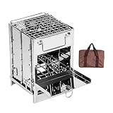 Gacqpli Hornillo portátil de camping, quemador plegable con recogecenizas, para preparar alimentos para camping, senderismo, picnic, casa, jardín, familia, amigos y