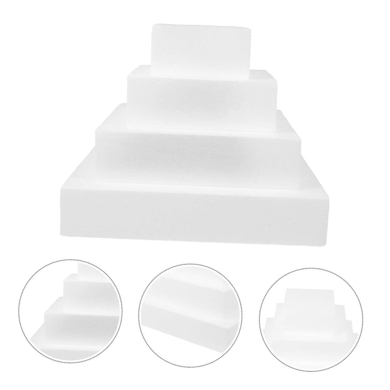 4piezas Modelos De Pastel De Cuadrada Accesorios Multifuncionales para Decoración De Tartas Práctica para Bodas y Fiestas Altura De Incluye