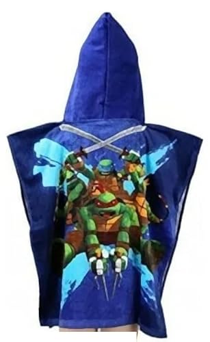 Poncho De Bain Tortues Ninja à Capuche en coton (FR/ES, Âge, Taille unique, Taille normale, Poncho de bain Tortues Ninja)