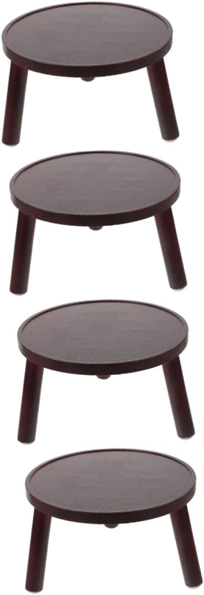 Mipcase 4pcs Indoor Wooden Plant Stand Rustic Flowerpot Display Shelf for and Indoor Plants Lightweight and Sturdy Design for Home Decor