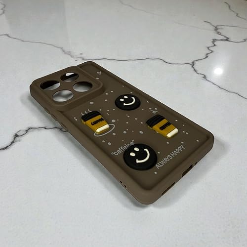 Image of SBMS Silicone Back Cover Case for Motorola Signature | Cute Fun 3D Cartoon, Coffee Design Silicone Case | Camera Protection Bump | Shockproof Back Cover Case for Moto Signature (Coffe Mug Brown)