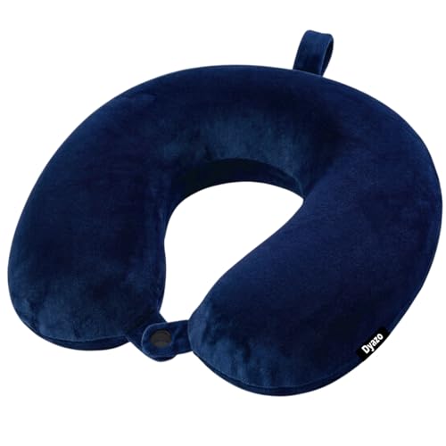 Image of Premium Travel Neck Pillow for Flight, Car & Bus | Lightweight Soft Velvet Neck Support Pillow for Sleeping, Head Rest, Cervical Comfort & Pain Relief for Men & Women (Blue)