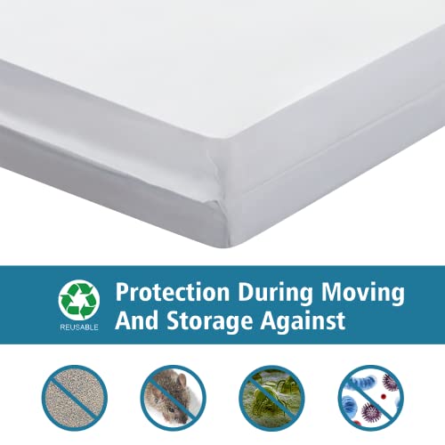 BYSURE 2-Pack 5 Mil Mattress Bag for Moving and Storage - Opaque Mattress Disposal Bag - Fits Queen/King Size