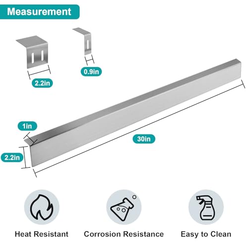 30" Stove Gap Filler, Slide-in Range Rear Filler Kit - Stainless Steel Backsplash for Stove, Easy to Install Backsplash Behind Stove Between Stove Range and Wall for Most Brand Kitchen Stoves