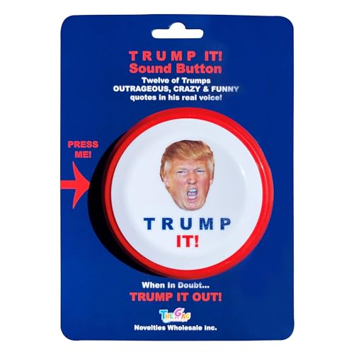 Talking Donald Trump Sound Button-12 Quotes in His Real Voice-Funny Trump Gift for Men, Women, 2024, Political Gifts for Desk, Office and Home. Republican or Democrat
