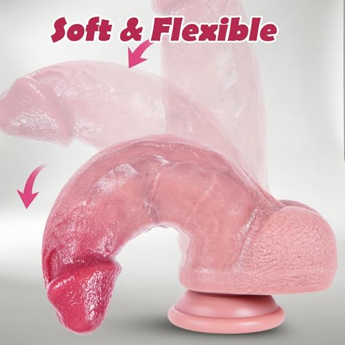 8 2 Inch Dual Density Silicone Realistic Thick Girth Suction Cup Dildo - Image 5