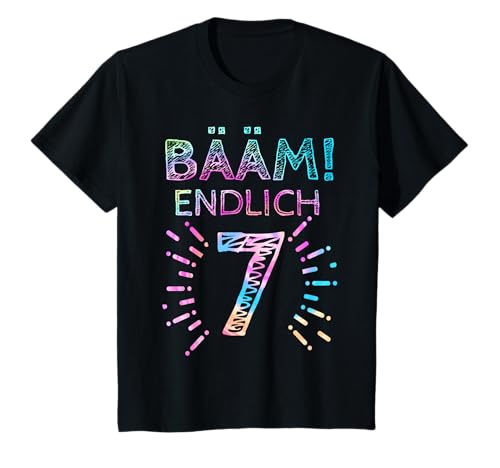 Bääm! Endlich 7 Jahre 7. Geburtstag Sieben Siebter Mädchen T-Shirt