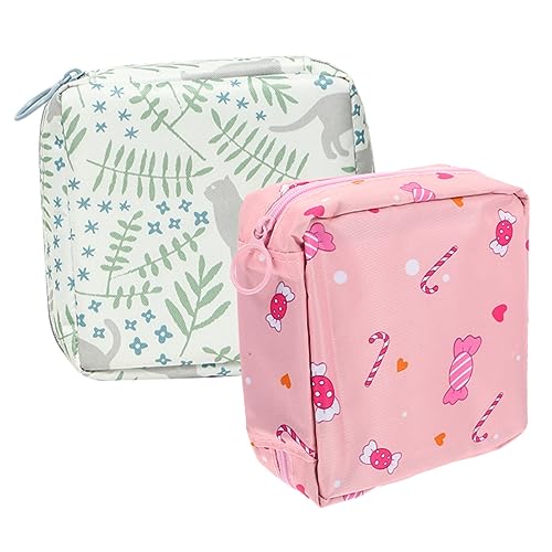 DECORNIJIA 2 Piezas Bolsa Portátil para Almacenamiento de Compresas y Tampones con Diseño y Práctico para Uso Diario Incluye Unidades Colores Pastel para Mujeres y Adolescentes