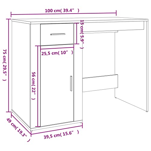 Bureau gain de place gris Sonoma avec rangements fermés pour studio étudiant - 3