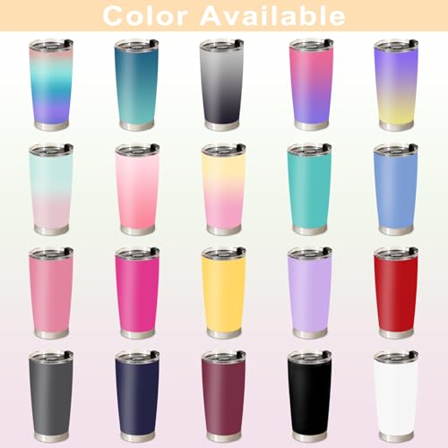 Image of Personalized Coffee Tumbler with Picture Text Logo, Custom 20oz Insulated Stainless Steel Travel Mug with Lids, Personalized Birthday Gifts for Women Men, Custom Coffee Tumbler Cup