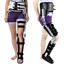 Hip Knee Ankle Foot Orthosis/Knee Ankle Foot Orthosis Brace with Walking Boots Brace for Hip Fracture Rehabilitation Equipment,Right,S