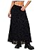 Verdusa Women's Long Maxi Skirt Y2k Gothic Flowy Ruffle Skirts Boho Floral Print Mesh Going Out Outfits Black X-Small