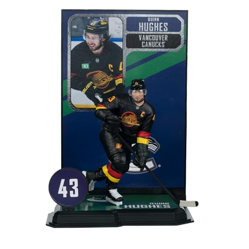 McFarlane Toys - Quinn Hughes (Vancouver Canucks) NHL Figura posada de 7 pulgadas de McFarlane's SportsPicks
