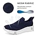 Imagen de Dhinash Zapatillas Casual para Hombre Sin Cordones Calzado Deportivo Calzados para Correr en Asfalto Zapatos de Tenis Zapatillas Deportivas Zapatos de Running Azul Blanco Talla 43