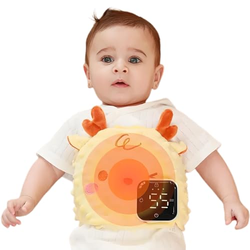 Image of ISANPAN Baby Heating Pad Baby Gripe Belt,Infant Heated Belly Band,Soothe Baby's Tummy with Gentle Warmth and Vibration,Physical Relief for Upset Stomachs in Babies to Toddler (Yellow Deer)