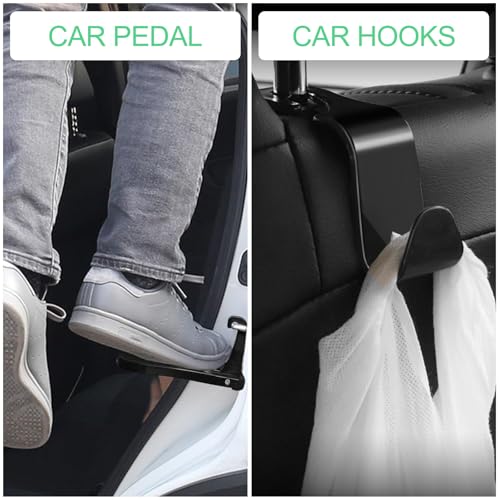 Maxentico Auto Türstufe Unterstützt Bis zu 200 Kg, Autotür Trittstufe mit 4 Haken, Türstufe Trittbretter, Türstufe Klappbare, Auto Türstufe Klappbare Autotür Pedal, Auto Türstufe Klappbar für Fahrzeug