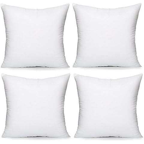 Luxury 18" x 18" (45cm x 45cm) Quality Machine Washable Hollowfibre Cushions Pads Inners Fillers- Pack of 4 - MADE IN UK with added Bounceback Support Cover