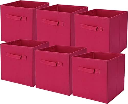 PowerKing Storage Bins, Foldable Fabric Storage Cubes And Cloth Storage Organizer Drawer For Closet And Toys Storage,6 PackBlack