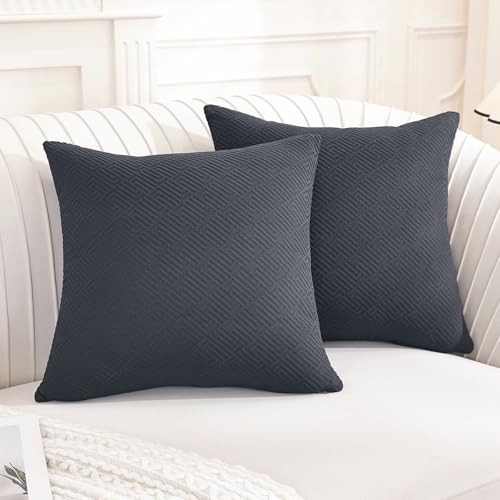 YSTELLAA Lot De 2 Decorative Housse Coussin 45x45, Housse De Coussin Super Doux Polyester, Cushion Covers avec Fermeture Eclair Caché, pour Maison Salon...