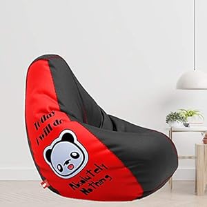 ComfyBean – Designer Bean Bag Filled with Beans – Printed – Bean Bag – Size : XL – Color : Absolutely Nothing – Red…