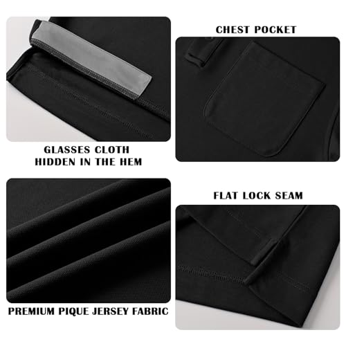 DEOLAX Mens Polo Shirts Performance Moisture Wicking Mens Tactics Polo Shirts Short Sleeve with Pocket4