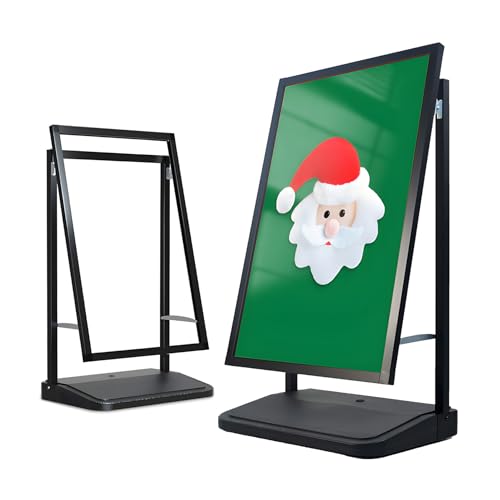 Outdoor Heavy Duty Water-Injection Sidewalk Sign,Sandwich Board Sign Holder,A Frame Sign Holder For Businesses,Advertising,Menu,Guide 24x36in-Black