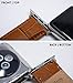 BARTON WATCH BANDS - Coffee Brown & Stainless Hardware Alligator Grain Leather Watch Bands Compatible with Apple Watch Models - 1, 2, 3, 4, 5, 6, 7, 8, 9, 10, SE, Ultra & Ultra 2 - (38mm/40mm/41mm)