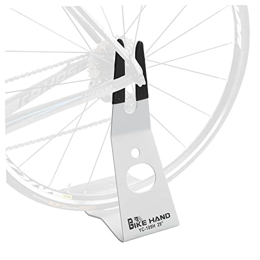 BIKEHAND 29er 700c Bicycle Floor Type Rear Hub Mount Parking Rack Stand - for Mountain and Road Bike Indoor Outdoor Nook Garage Apartment Storage NOT for Disk Brake Bikes